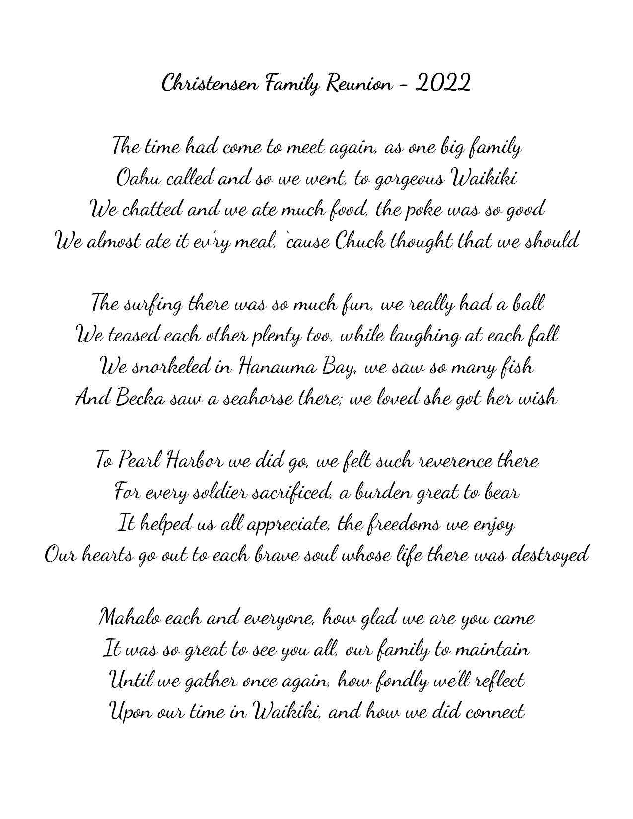 Family Portrait / Reunion Poem