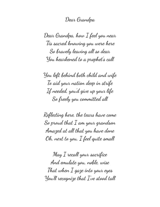 Ancestor / Family History Poem