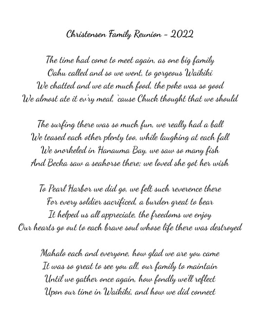 Family Portrait / Reunion Poem