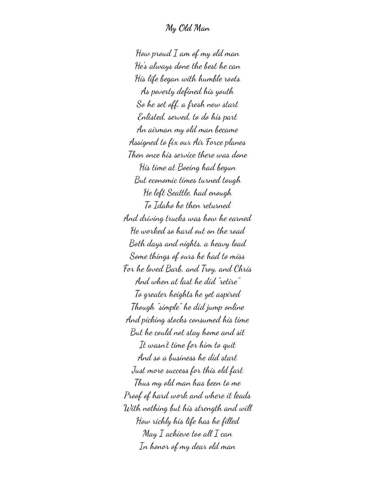 Father Poem