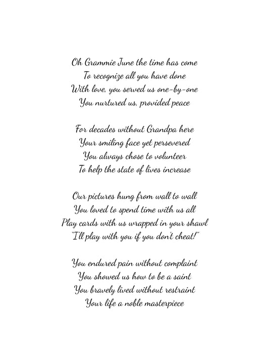 Funeral / Memorial / Celebration of Life Poem