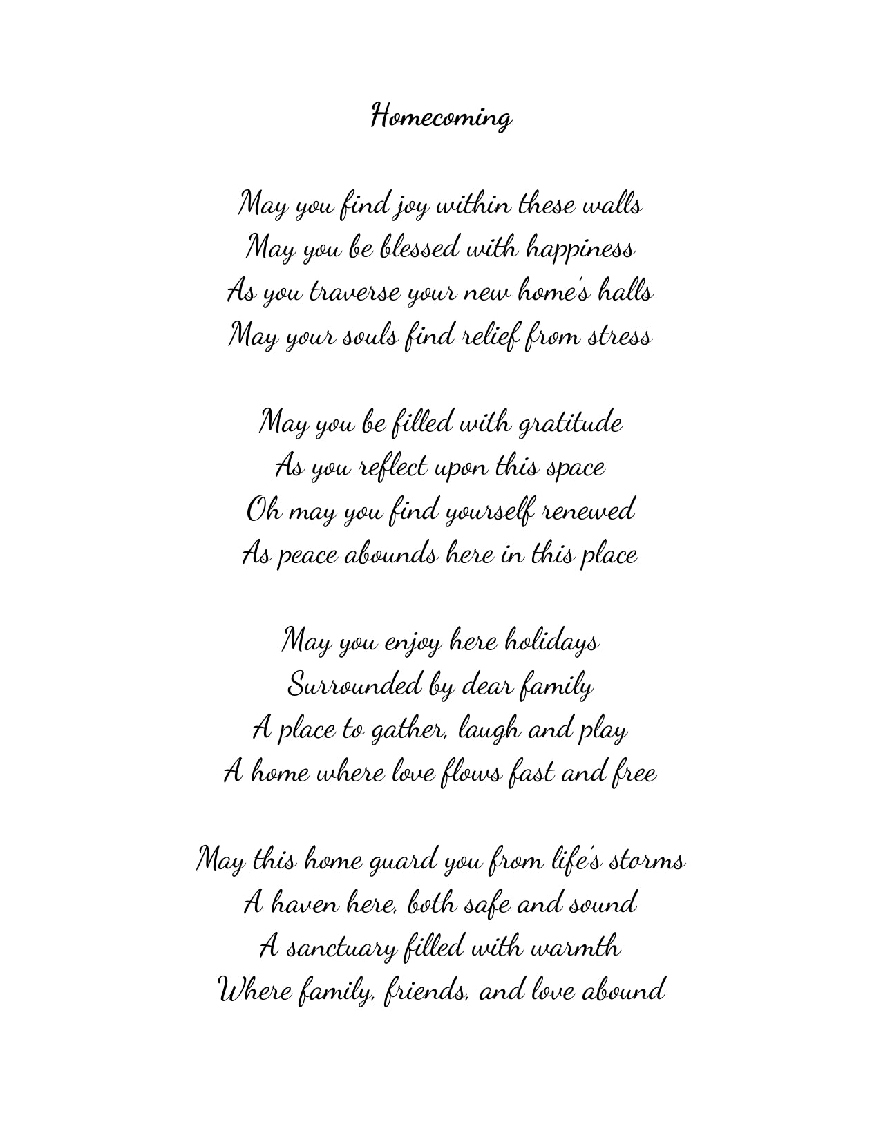 Housewarming Poem