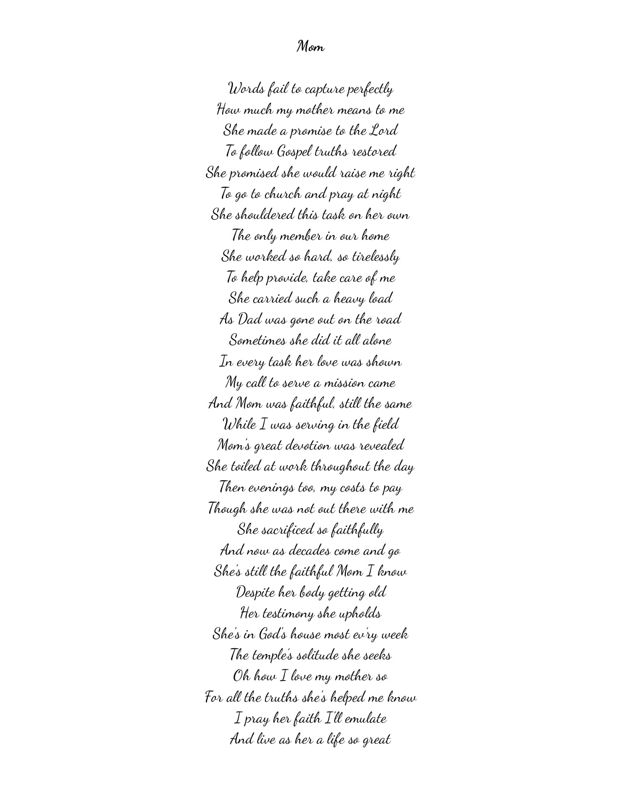 Mother Poem