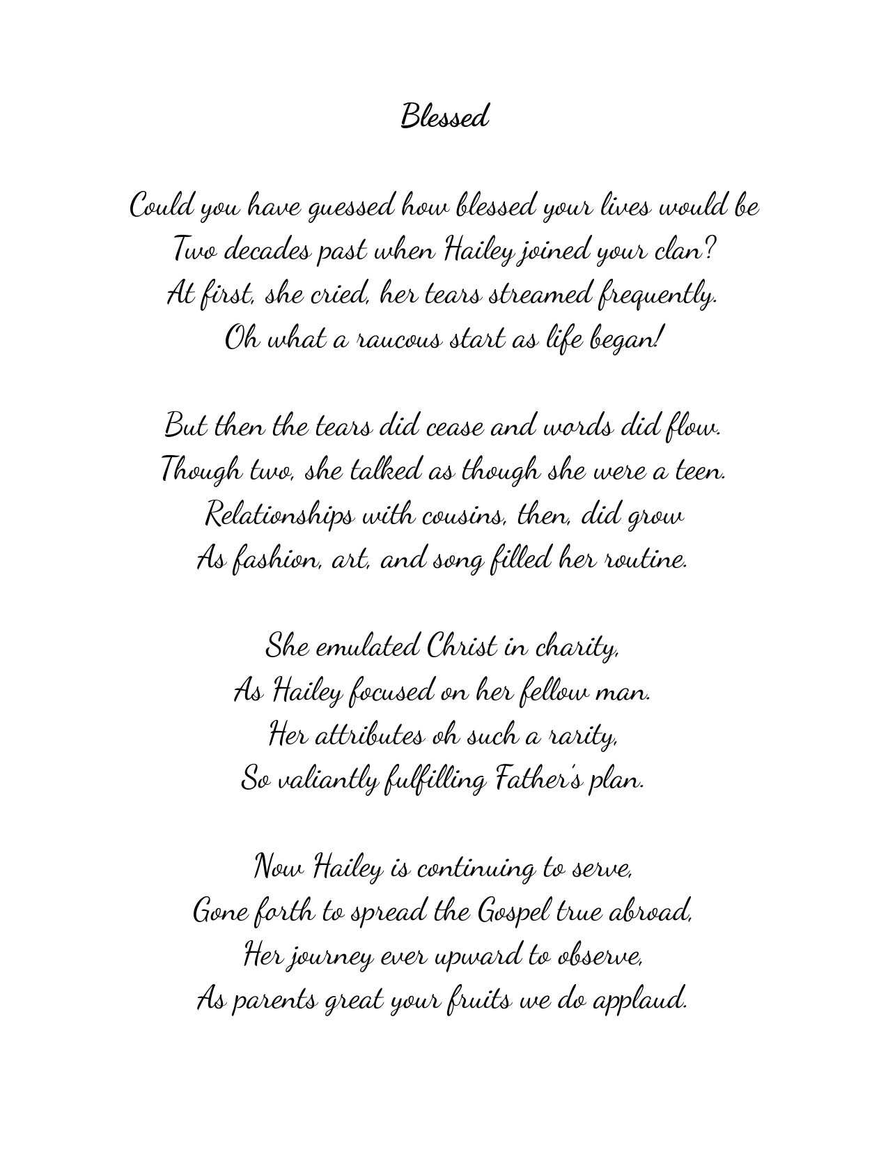 Missionary Poem