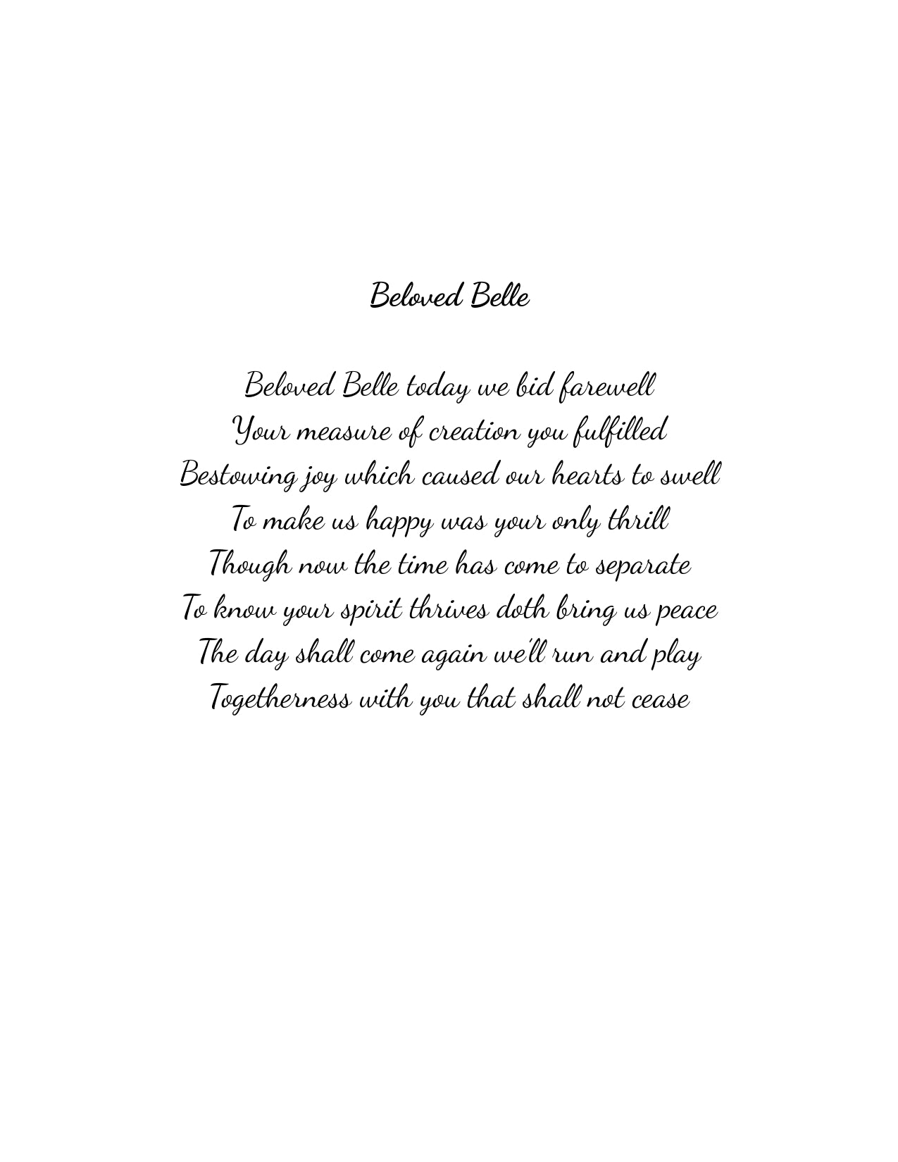 Pet Memorial Poem