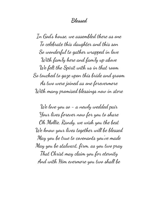 Temple Wedding Poem